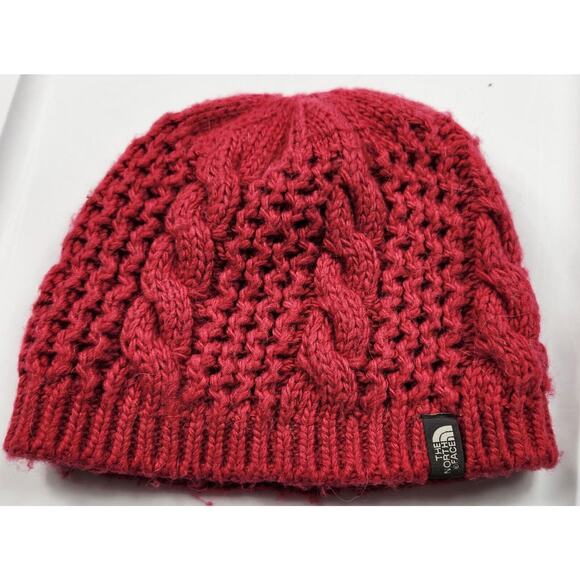 The North Face Accessories - North Face Unisex One Size Wool Blend Cable Knit Fleece Lined Beanie Cap Pink